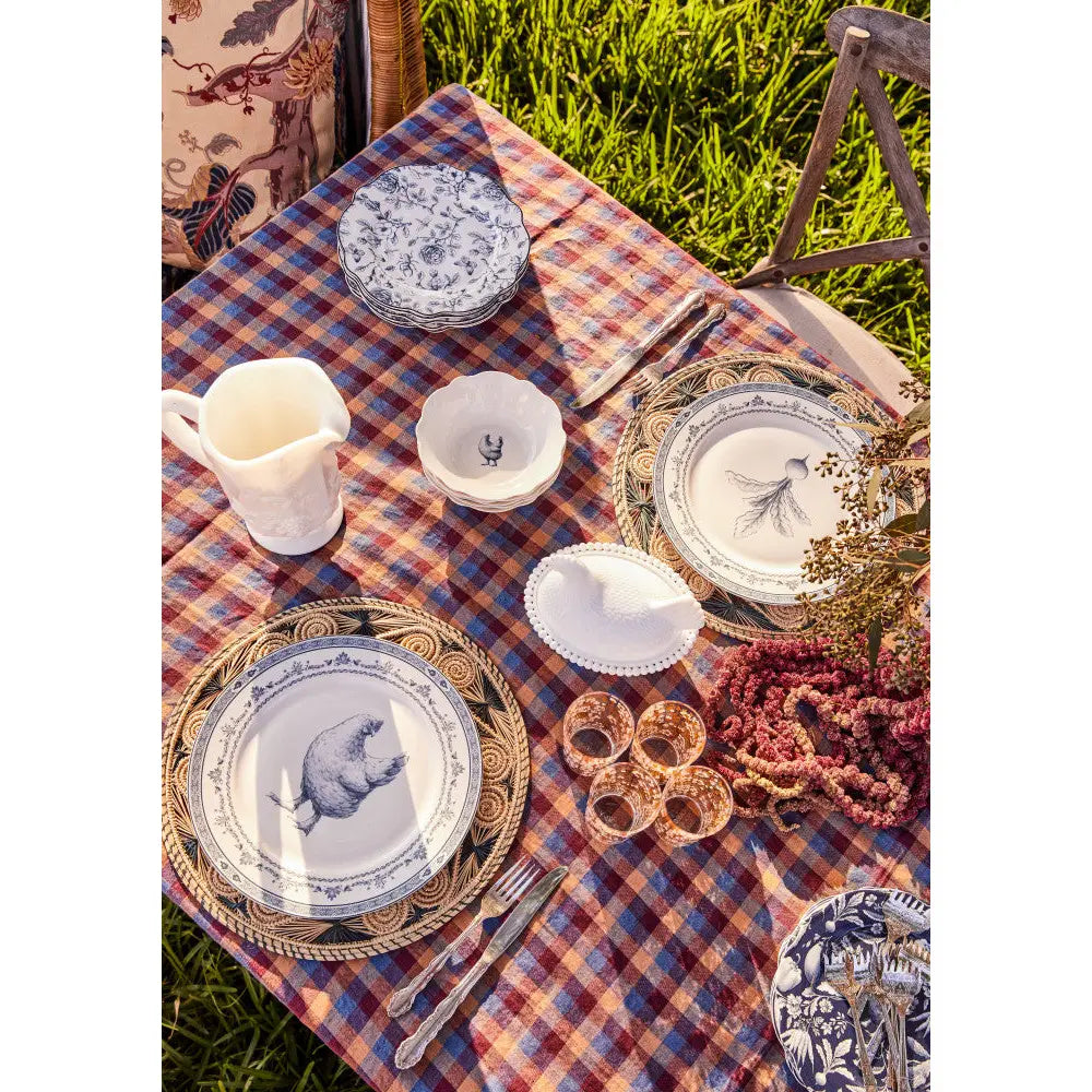 Blue & White Rose Garden Salad Plates Set of 4 with Giftbox