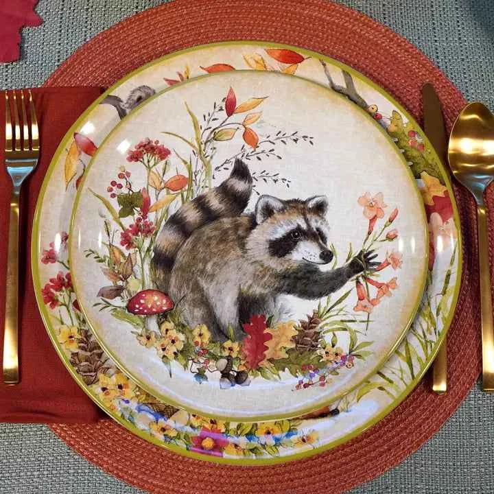 Woodland Critters Fall Dessert Plate 9in Asst.