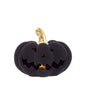 5.75" Dia Black Flocked Velvet Jack O Lantern Led Halloween