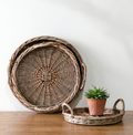 Round Woven Willow Tray