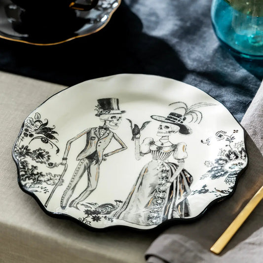 8.5" Halloween Skeletons Dessert / Salad Plate