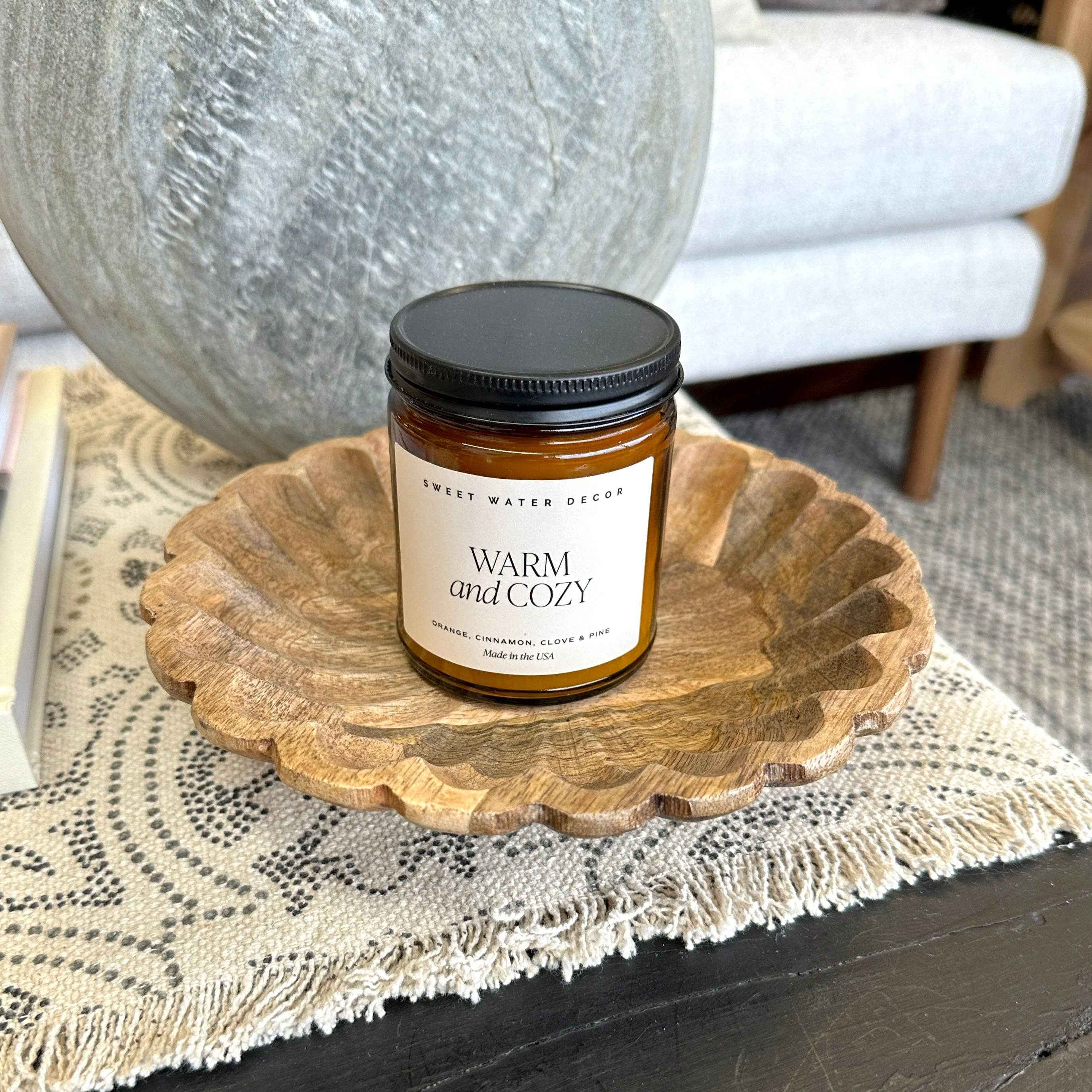 Scalloped Wood Bowl