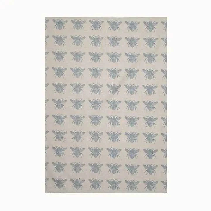 Bee Tea Towel Set /2 Blue Haze