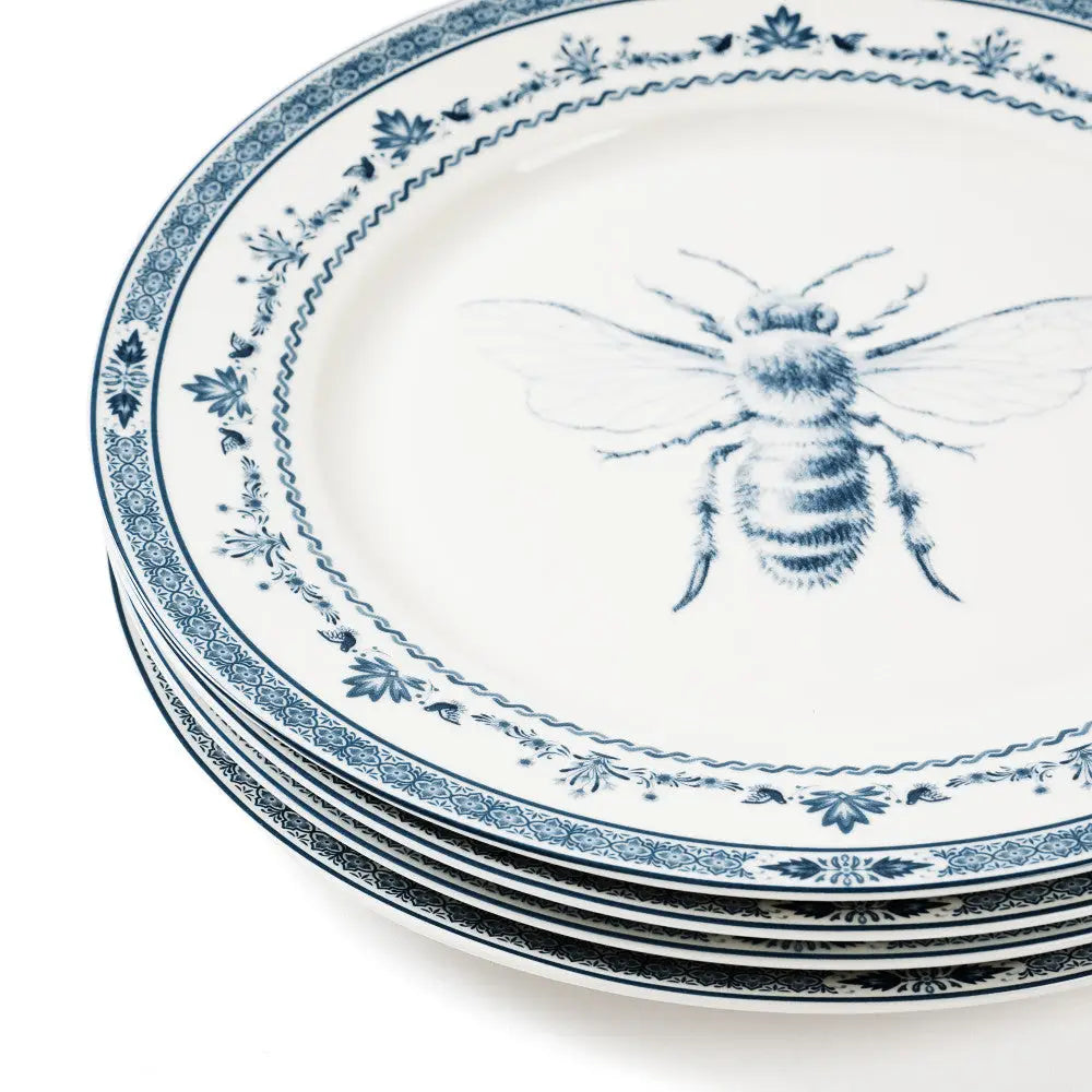 Blue & White Farm Fresh Dinner Plates Set of 4 with Giftbox