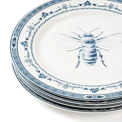 Blue & White Farm Fresh Dinner Plates Set of 4 with Giftbox