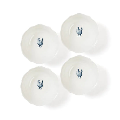 Blue & White Gertrude Salad Bowls Set of 4 with Giftbox