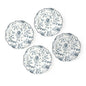Blue & White Rose Garden Salad Plates Set of 4 with Giftbox