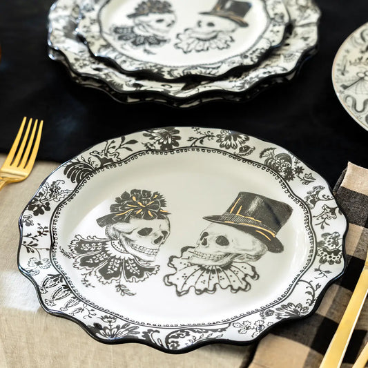 Halloween Victorian Skulls 11" Dinner Plate