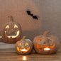 Halloween Pumpkin Candle Holder Set of 3 Resin Decor