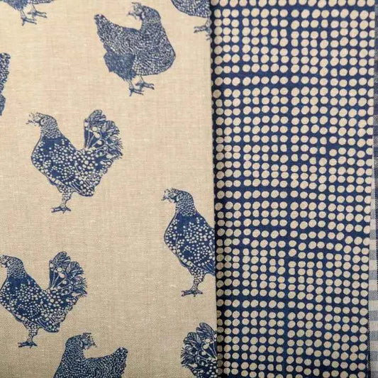 Henrietta Tea Towel Set 3 Blueberry