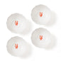 Red & White Gertrude Salad Bowls Set of 4 with Giftbox