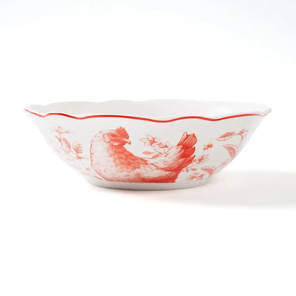 Red & White Gertrude Salad Bowls Set of 4 with Giftbox