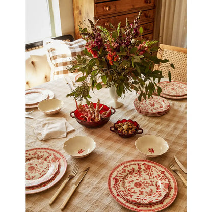 Red & White Rose Garden Salad Plates Set of 4 with Giftbox