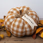 Rust Plaid Pumpkin with Fabric Tag (Pc)
