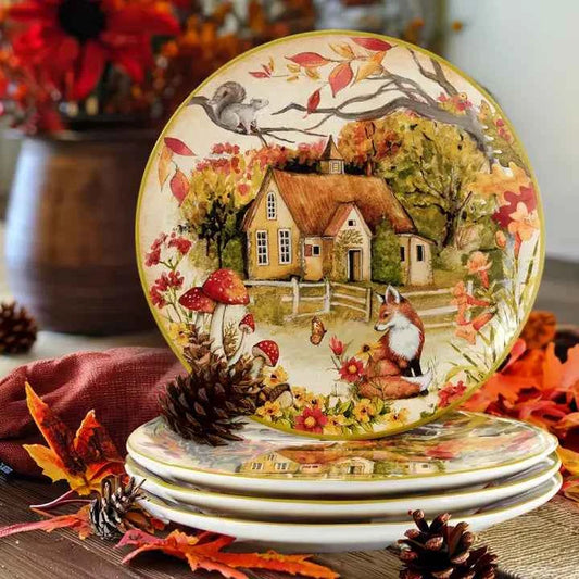 Woodland Critters Fall Dinner Plate 11in