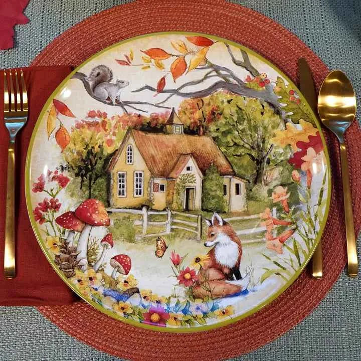 Woodland Critters Fall Dinner Plate 11in