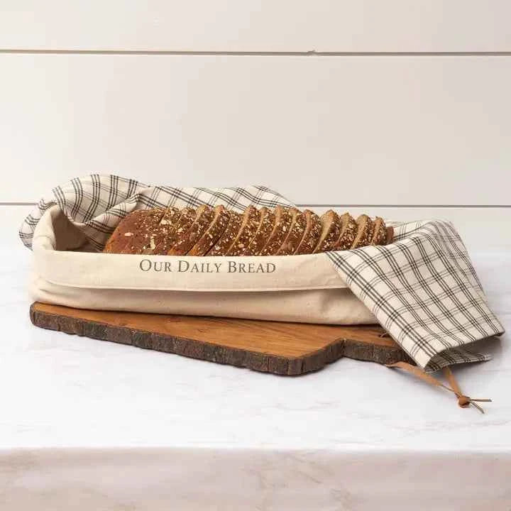 Fabric Bread Basket - Our Daily Bread, with Cover (Set)
